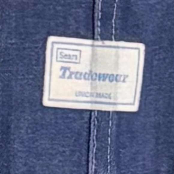 Vintage 1950s Sears Union Made Tradewear Denim Bib Overalls Retro Old School M - Picture 3 of 6